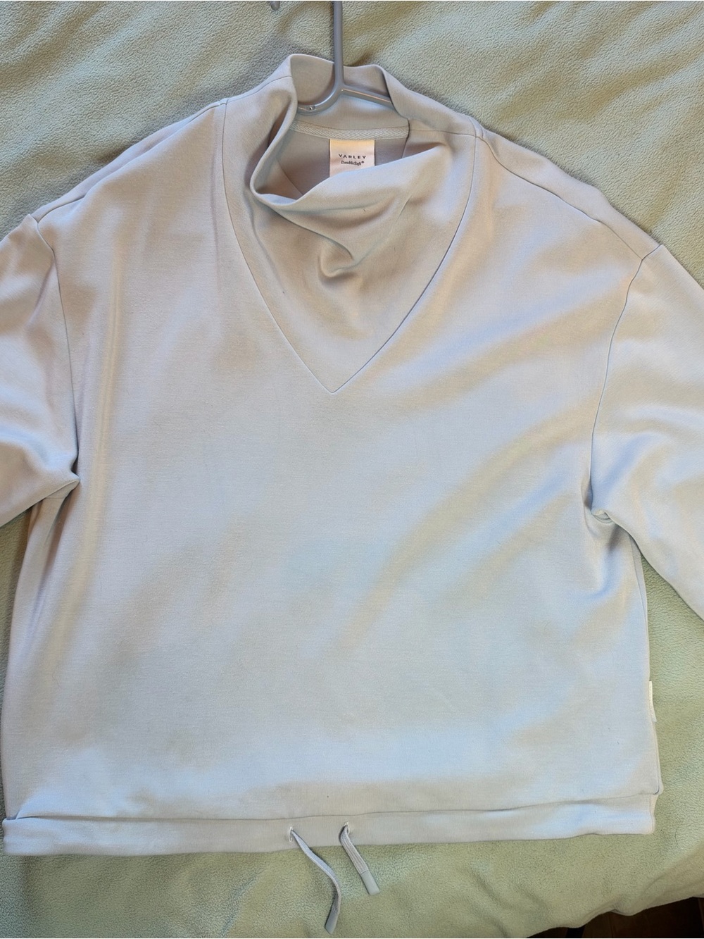 Varley Light Blue Cowl Neck Betsy Sweat Sweater